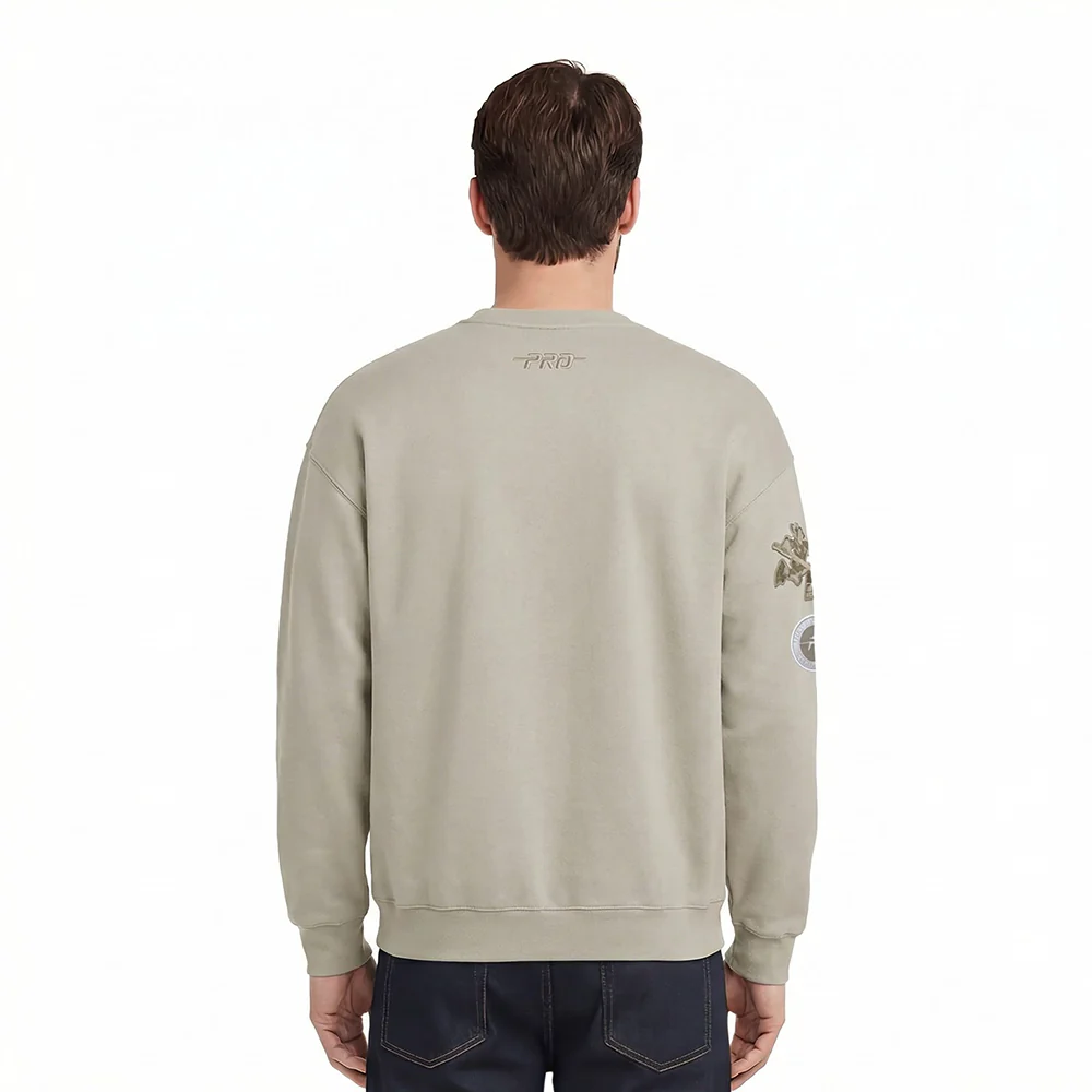 NHL VANCOUVER CANUCKS NEUTRAL MEN'S DROP SHOULDER FLC CREWNECK (TAUPE) - Image 2