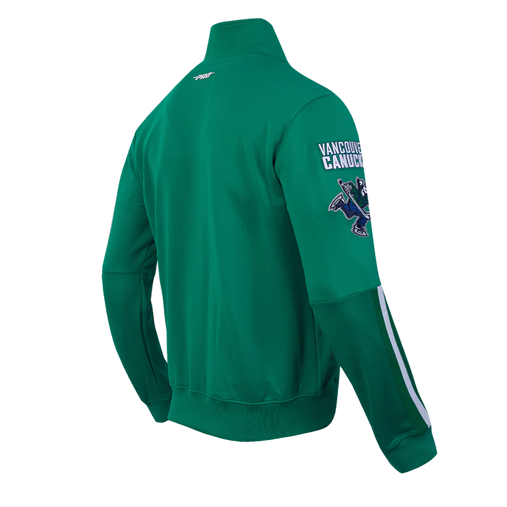 NHL VANCOUVER CANUCKS CLASSIC CHENILLE MEN'S DK TRACK JACKET (KELLY GREEN) - Image 4