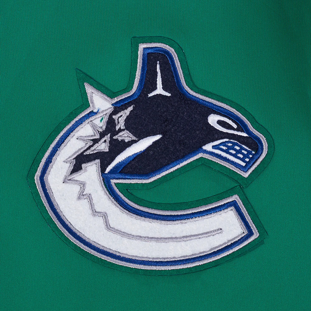 NHL VANCOUVER CANUCKS CLASSIC CHENILLE MEN'S DK TRACK JACKET (KELLY GREEN) - Image 5
