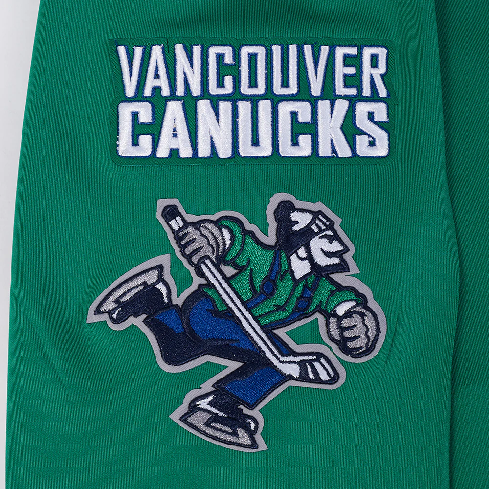NHL VANCOUVER CANUCKS CLASSIC CHENILLE MEN'S DK TRACK JACKET (KELLY GREEN) - Image 6