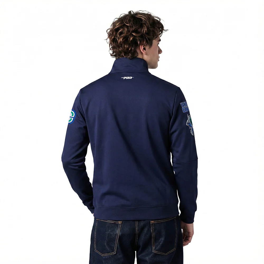 NHL VANCOUVER CANUCKS CLASSIC CHENILLE MEN'S TRACK JACKET (MIDNIGHT NAVY) - Image 2