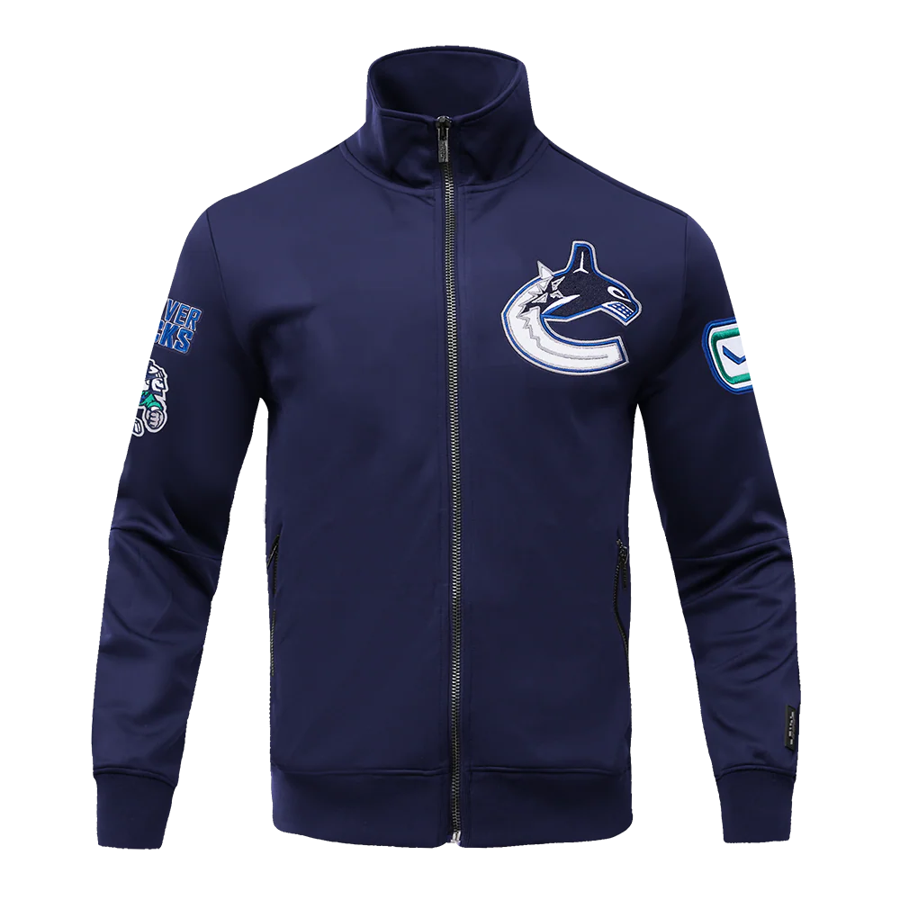 NHL VANCOUVER CANUCKS CLASSIC CHENILLE MEN'S TRACK JACKET (MIDNIGHT NAVY) - Image 3