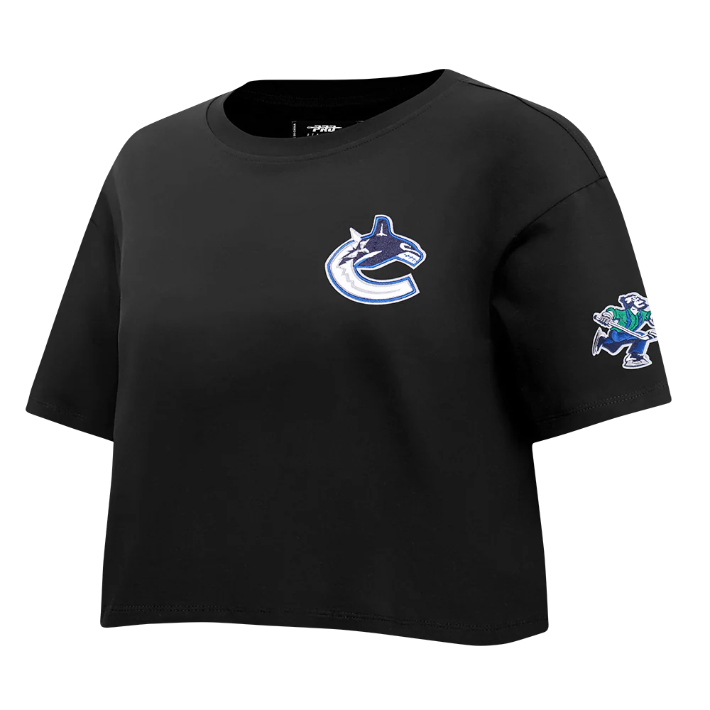 NHL VANCOUVER CANUCKS CLASSIC WOMEN'S SJ BOXY TEE (BLACK) - Image 3