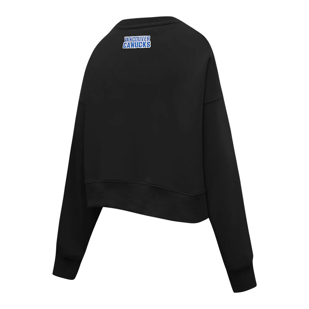 NHL VANCOUVER CANUCKS CLASSIC WOMEN'S FLC CREWNECK (BLACK) - Image 4