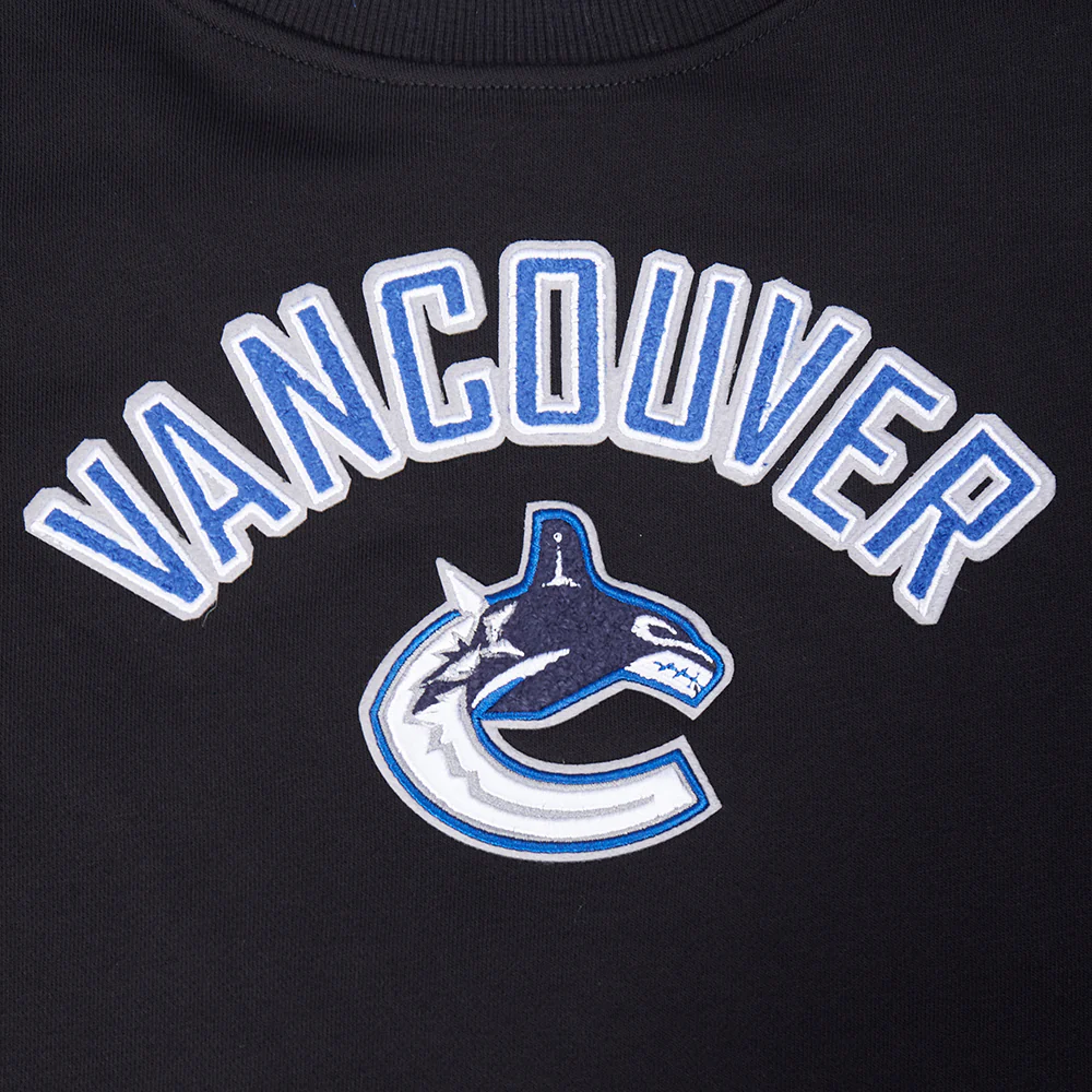 NHL VANCOUVER CANUCKS CLASSIC WOMEN'S FLC CREWNECK (BLACK) - Image 5