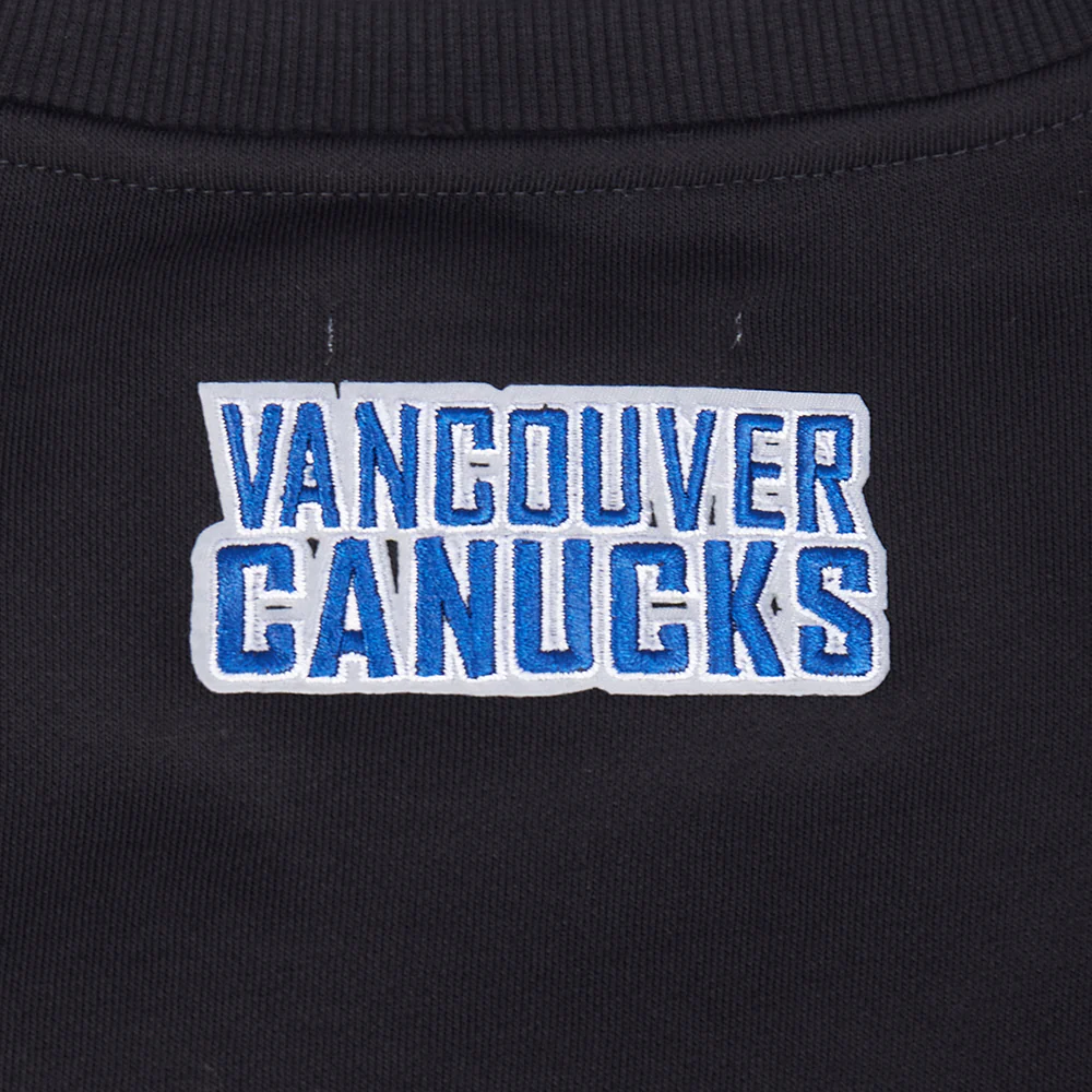 NHL VANCOUVER CANUCKS CLASSIC WOMEN'S FLC CREWNECK (BLACK) - Image 6