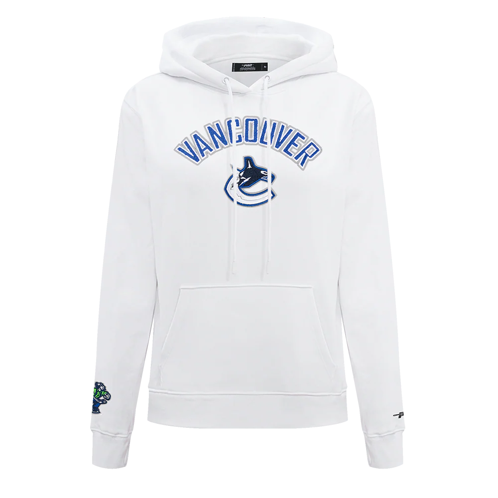 NHL VANCOUVER CANUCKS CLASSIC WOMEN'S FLC PO HOODIE (WHITE)