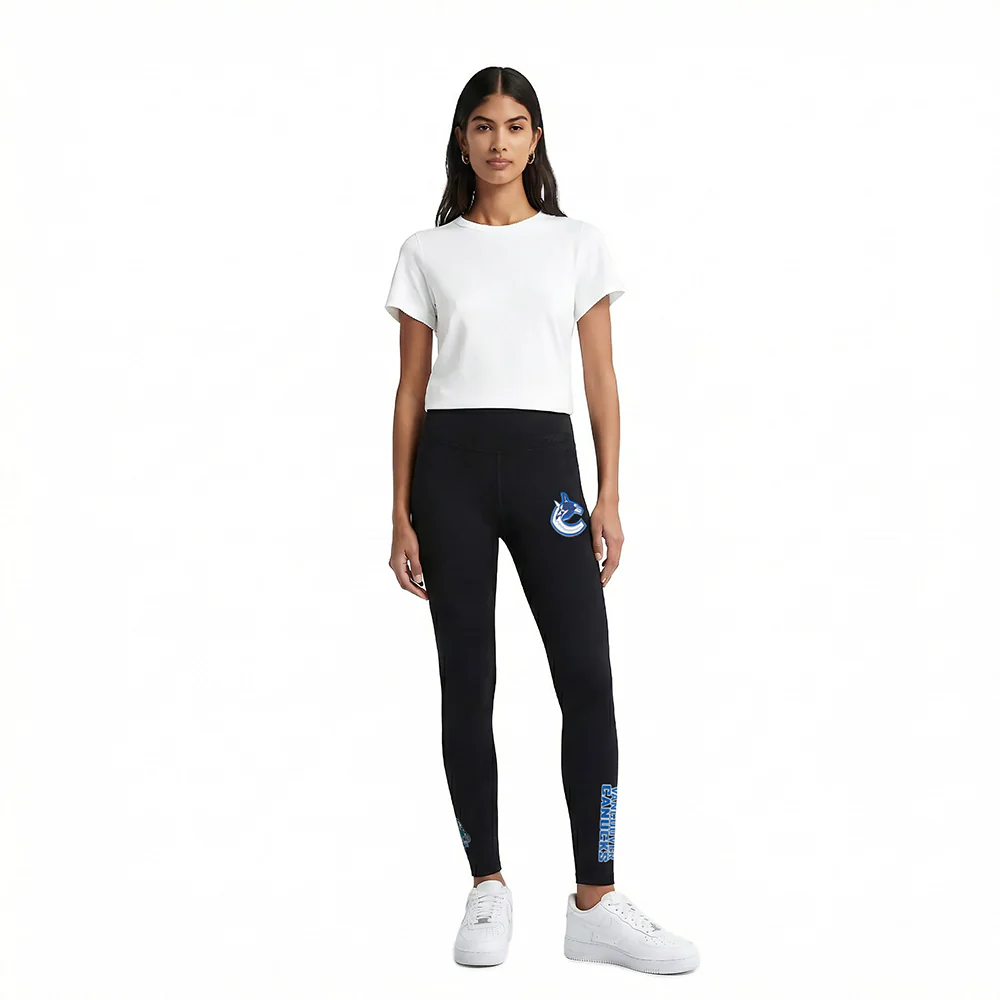 NHL VANCOUVER CANUCKS CLASSIC WOMEN'S HW JERSEY LEGGING (BLACK) - Image 3