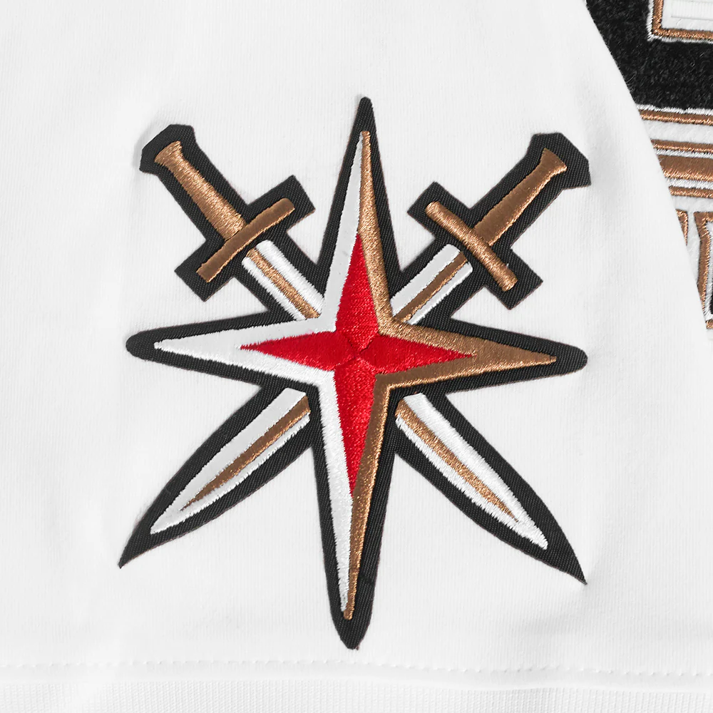 NHL VEGAS GOLDEN KNIGHTS CLASSIC CHENILLE MEN'S DOUBLE KNIT TEE (WHITE/BLACK) - Image 7