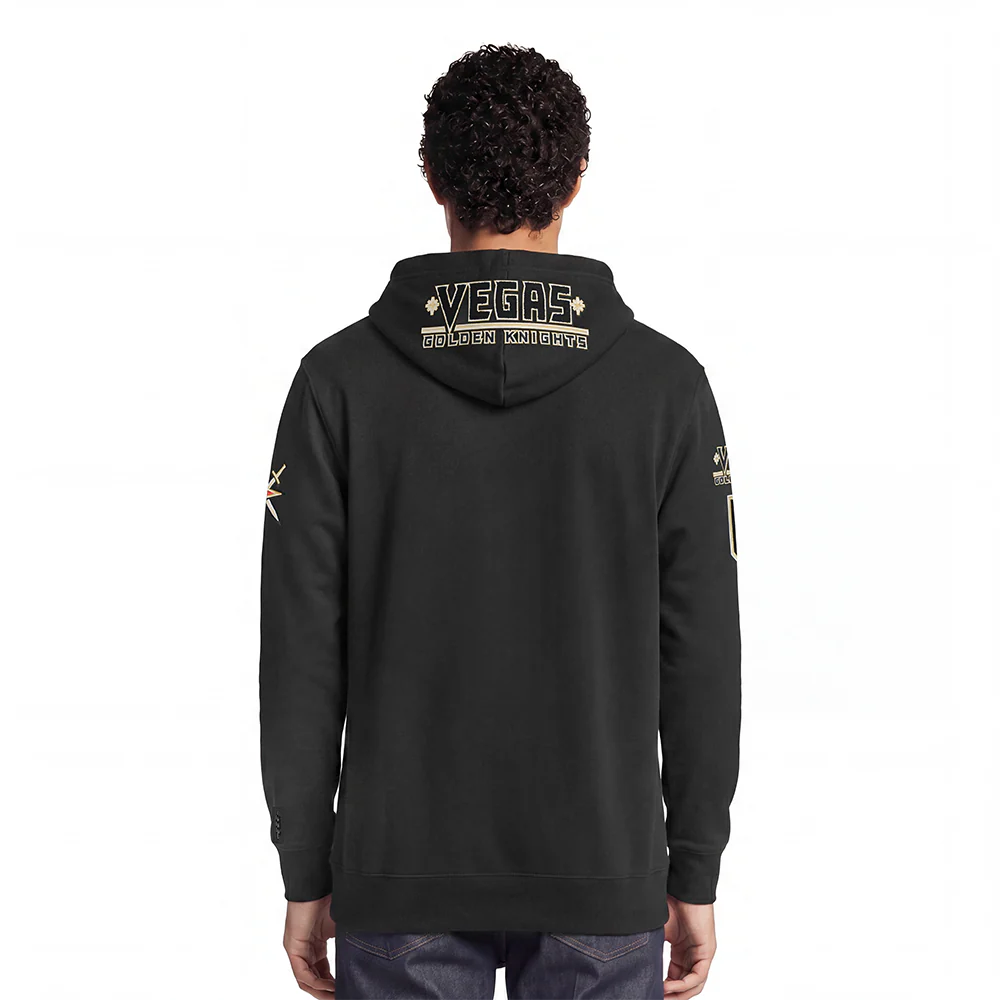 NHL VEGAS GOLDEN KNIGHTS CLASSIC CHENILLE MEN'S FULL ZIP PULLOVER HOODIE (BLACK) - Image 2