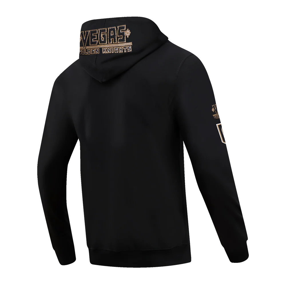 NHL VEGAS GOLDEN KNIGHTS CLASSIC CHENILLE MEN'S FULL ZIP PULLOVER HOODIE (BLACK) - Image 5
