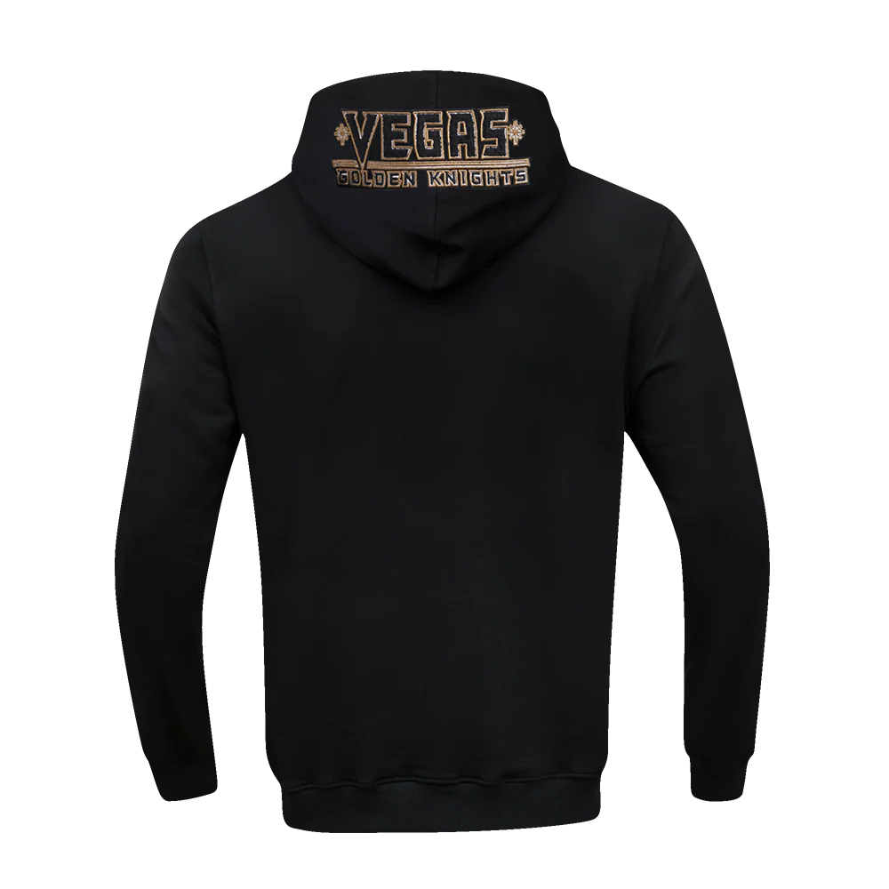 NHL VEGAS GOLDEN KNIGHTS CLASSIC CHENILLE MEN'S FULL ZIP PULLOVER HOODIE (BLACK) - Image 6