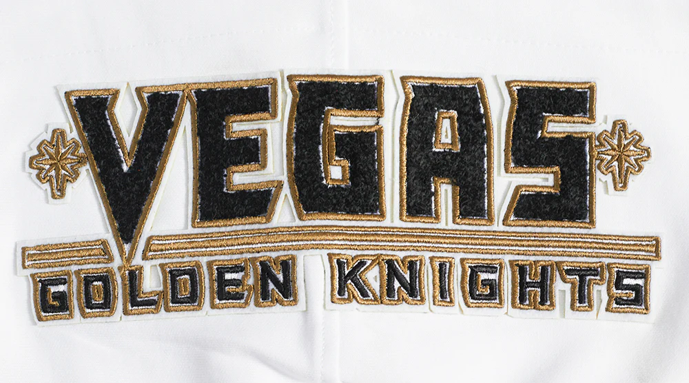 NHL VEGAS GOLDEN KNIGHTS CLASSIC CHENILLE MEN'S FULL ZIP PULLOVER HOODIE (WHITE) - Image 10