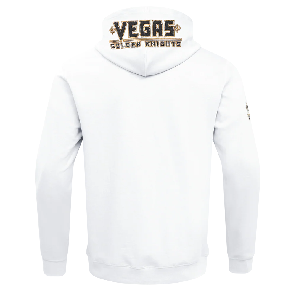 NHL VEGAS GOLDEN KNIGHTS CLASSIC CHENILLE MEN'S FULL ZIP PULLOVER HOODIE (WHITE) - Image 5