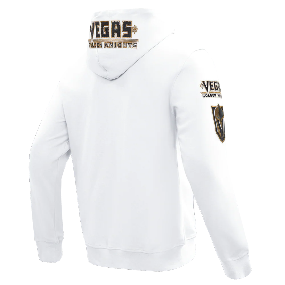 NHL VEGAS GOLDEN KNIGHTS CLASSIC CHENILLE MEN'S FULL ZIP PULLOVER HOODIE (WHITE) - Image 6