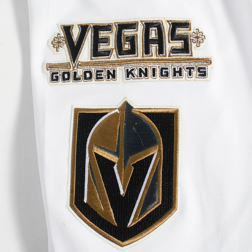 NHL VEGAS GOLDEN KNIGHTS CLASSIC CHENILLE MEN'S FULL ZIP PULLOVER HOODIE (WHITE) - Image 9
