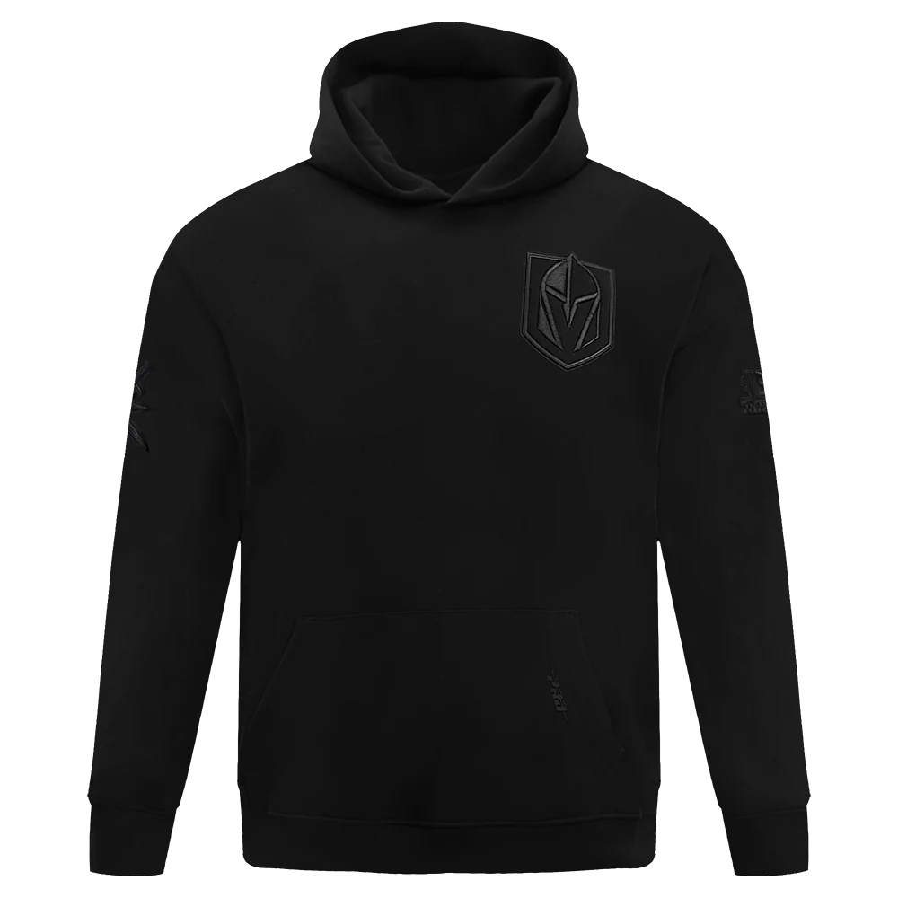 NHL VEGAS GOLDEN KNIGHTS NEUTRAL DROP SHOULDER FLEECE PULLOVER HOODIE (BLACK)
