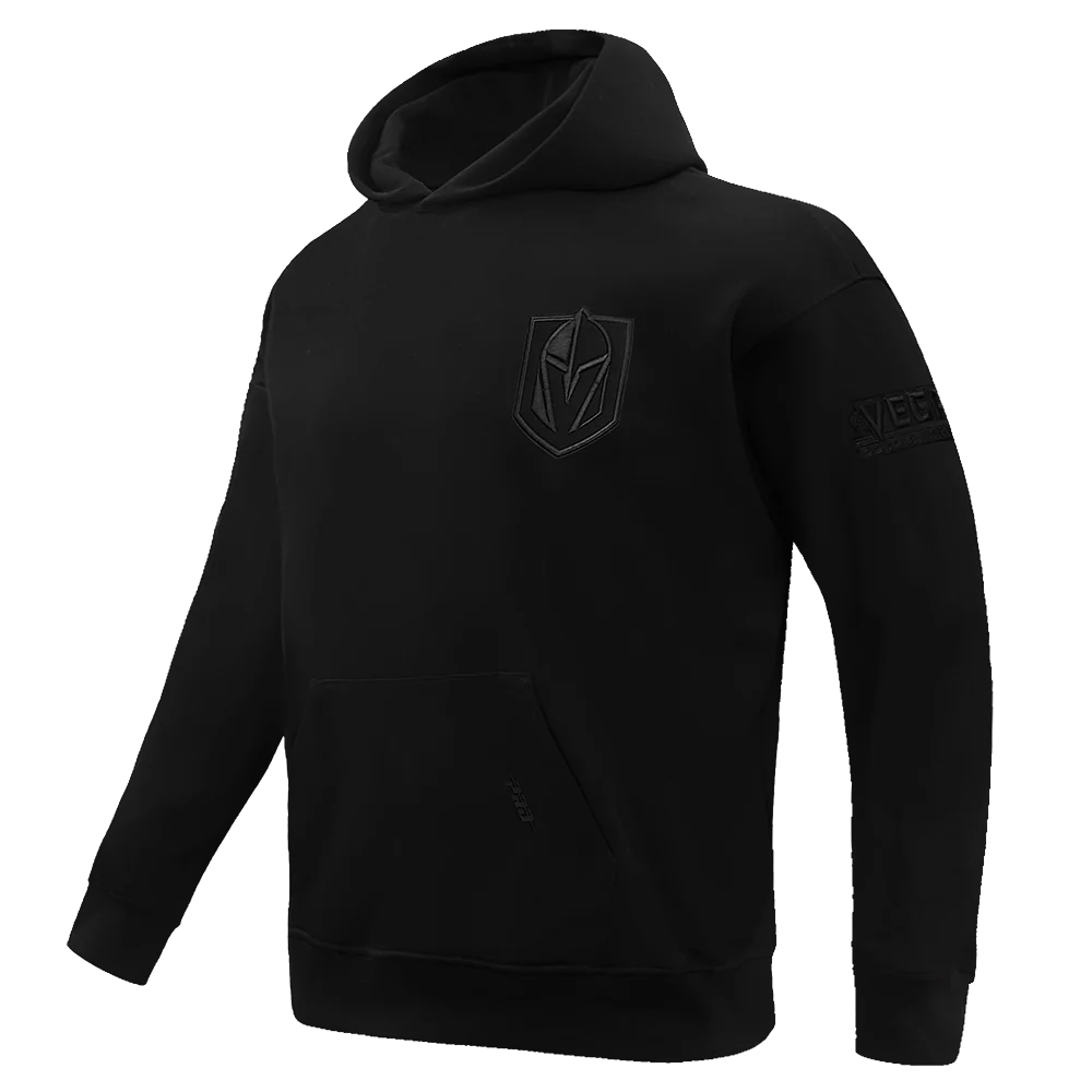 NHL VEGAS GOLDEN KNIGHTS NEUTRAL DROP SHOULDER FLEECE PULLOVER HOODIE (BLACK) - Image 2