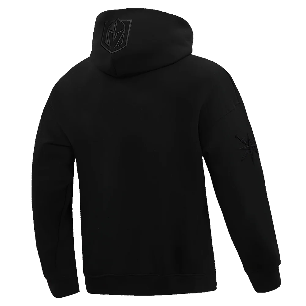 NHL VEGAS GOLDEN KNIGHTS NEUTRAL DROP SHOULDER FLEECE PULLOVER HOODIE (BLACK) - Image 3