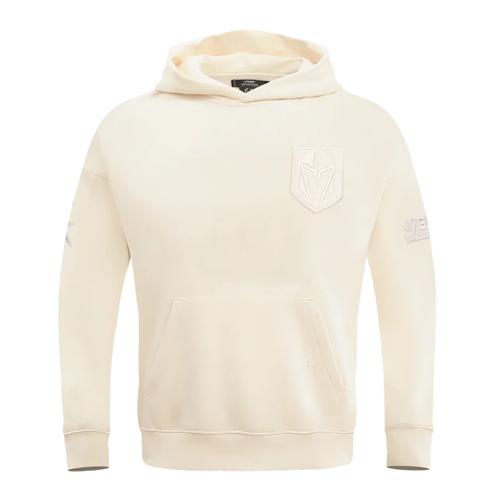 NHL VEGAS GOLDEN KNIGHTS NEUTRAL DROP SHOULDER FLEECE PULLOVER HOODIE (EGGSHELL)