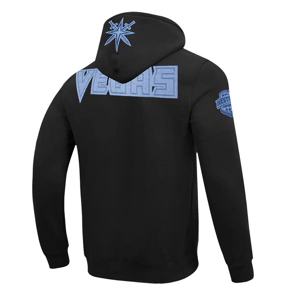NHL VEGAS GOLDEN KNIGHTS VARSITY BLUES MEN'S PO HOODIE (BLACK) - Image 4