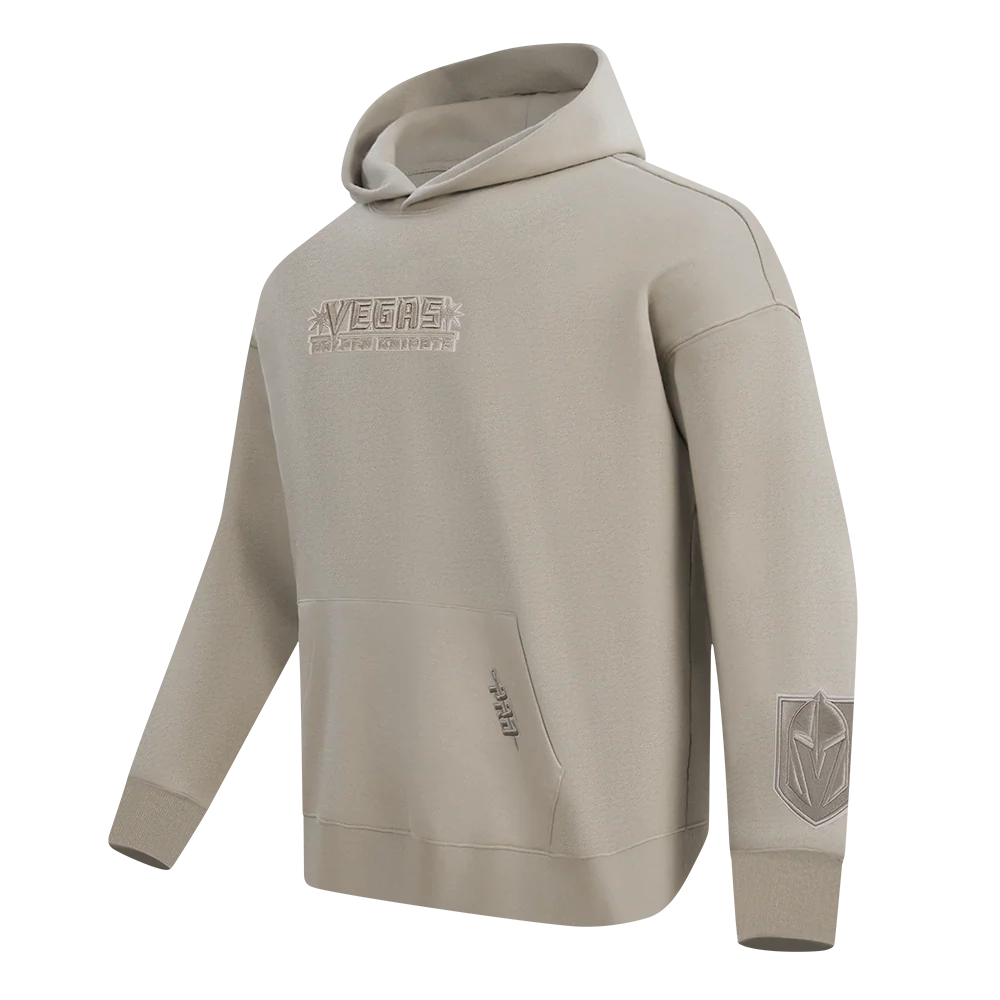 NHL VEGAS GOLDEN KNIGHTS WINGSPAN MEN'S DROP SHOULDER FLEECE PULLOVER HOODIE (TAUPE) - Image 4