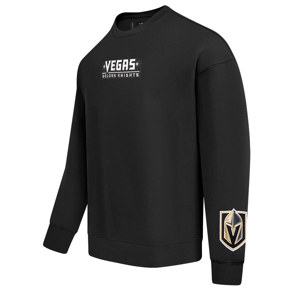 NHL VEGAS GOLDEN KNIGHTS WINGSPAN MEN'S DROP SHOULDER FLEECE CREWNECK (BLACK) - Image 4