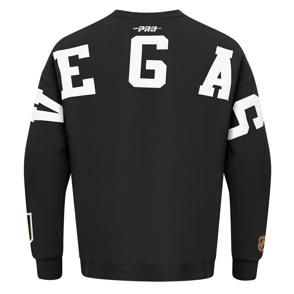 NHL VEGAS GOLDEN KNIGHTS WINGSPAN MEN'S DROP SHOULDER FLEECE CREWNECK (BLACK) - Image 5