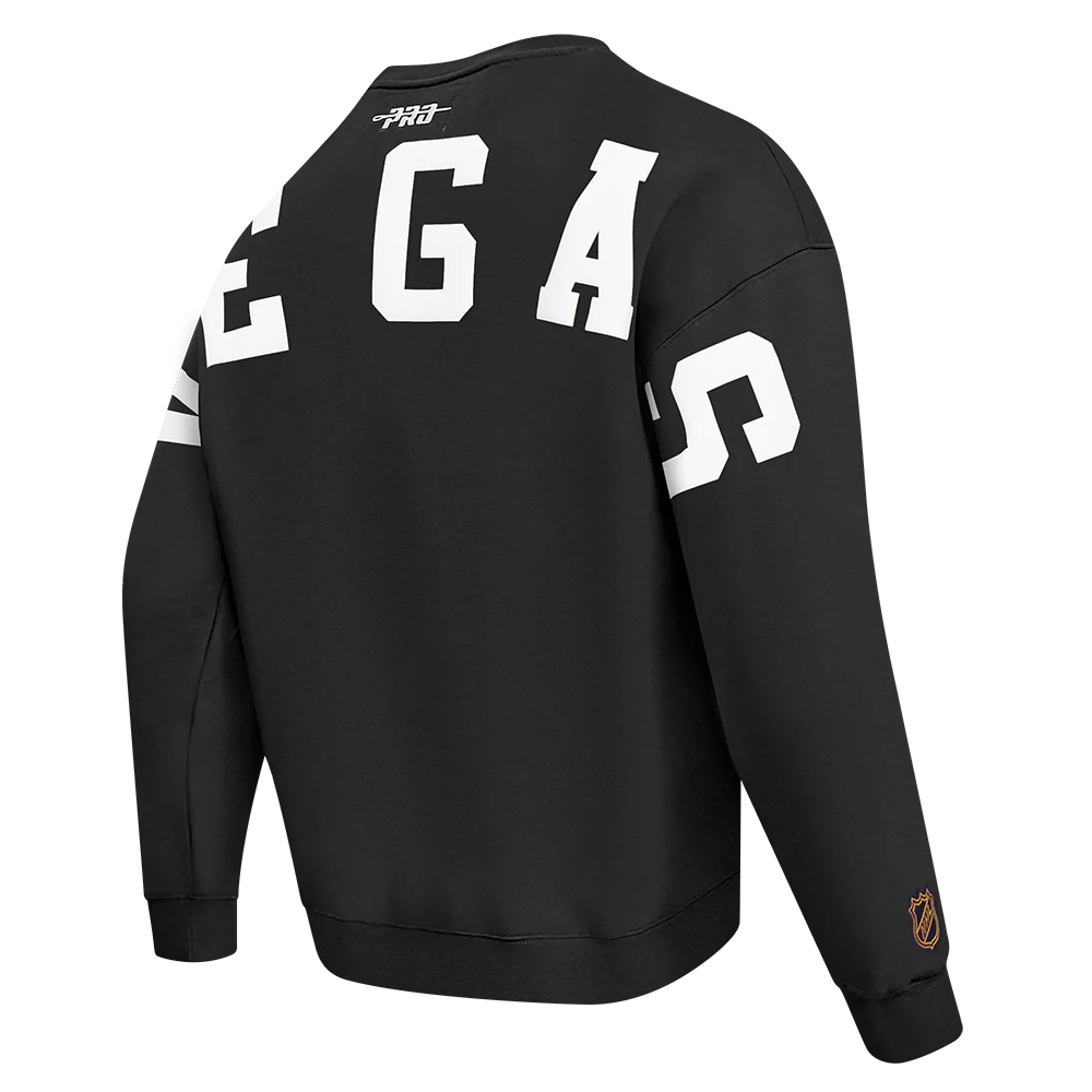 NHL VEGAS GOLDEN KNIGHTS WINGSPAN MEN'S DROP SHOULDER FLEECE CREWNECK (BLACK) - Image 6