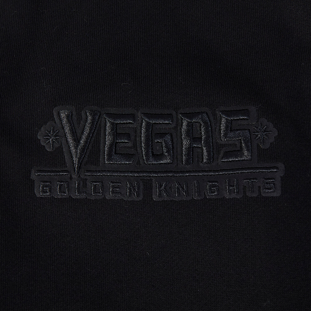 NHL VEGAS GOLDEN KNIGHTS BLACKOUT MEN'S DROP SHOULDER FLC PO HOODIE (BLACK) - Image 8