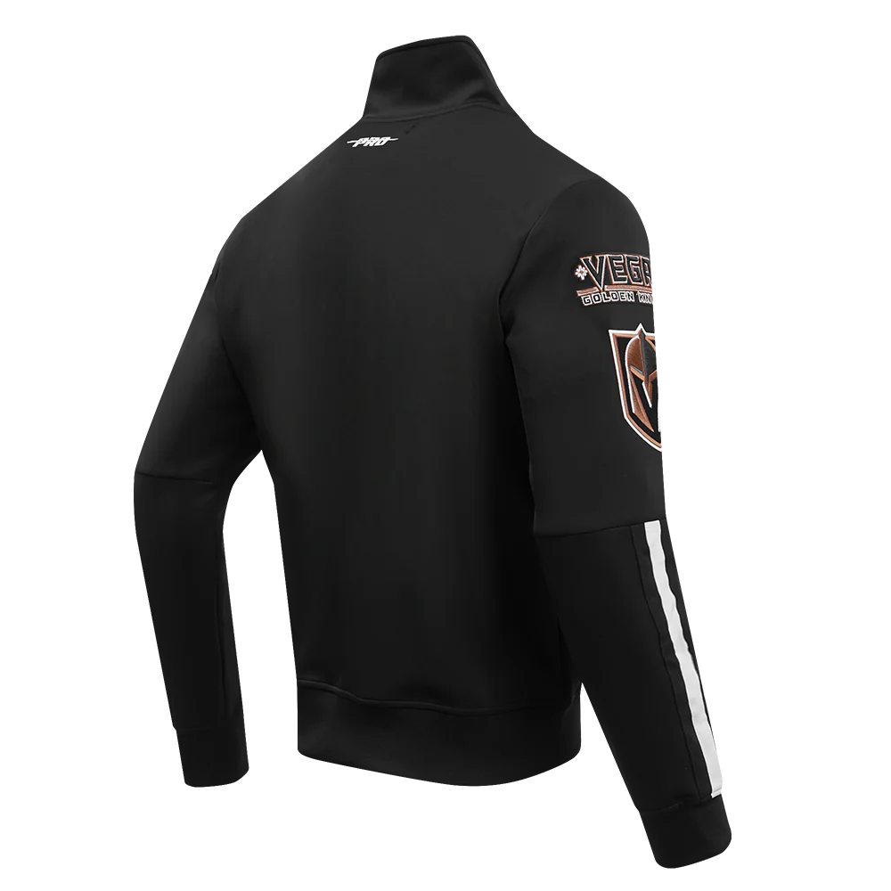 NHL VEGAS GOLDEN KNIGHTS CLASSIC CHENILLE MEN'S TRACK JACKET (BLACK) - Image 3