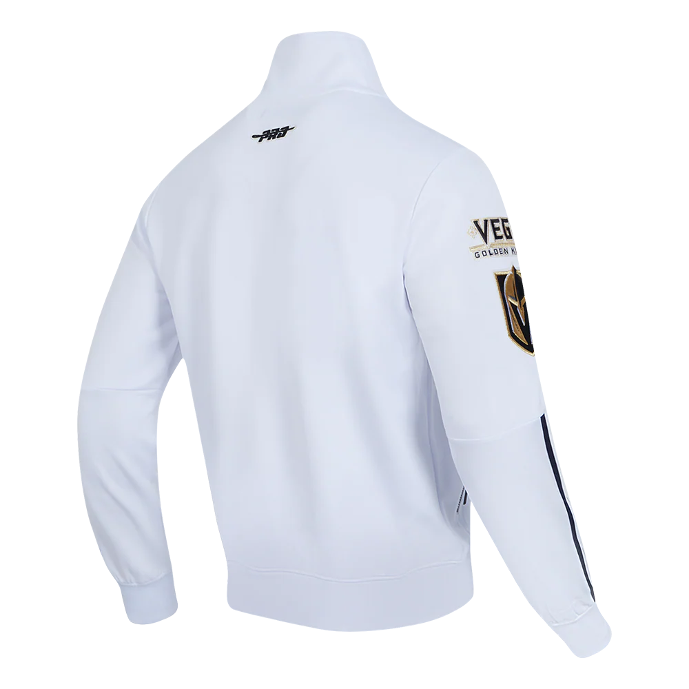 NHL VEGAS GOLDEN KNIGHTS CLASSIC CHENILLE MEN'S DOUBLE KNIT TRACK JACKET (WHITE/BLACK) - Image 4