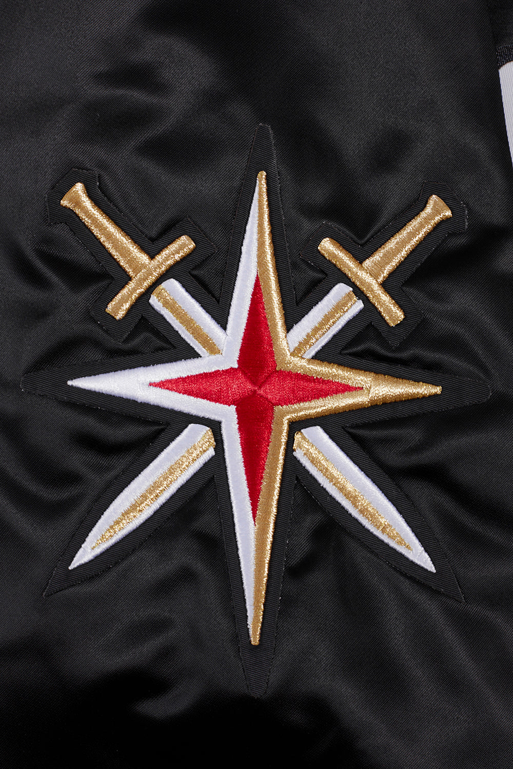 NHL VEGAS GOLDEN KNIGHTS SCRIPT TAIL MEN'S SATIN JACKET (BLACK) - Image 6