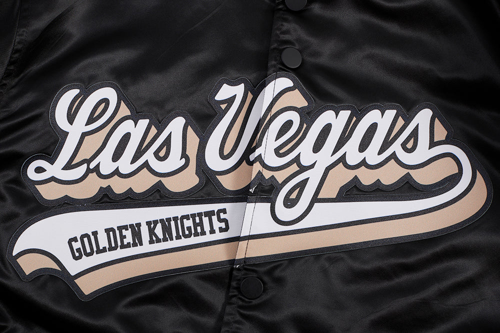 NHL VEGAS GOLDEN KNIGHTS SCRIPT TAIL MEN'S SATIN JACKET (BLACK) - Image 7