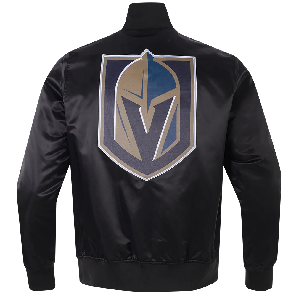 NHL VEGAS GOLDEN KNIGHTS CLASSIC MEN'S SATIN JACKET (BLACK) - Image 6