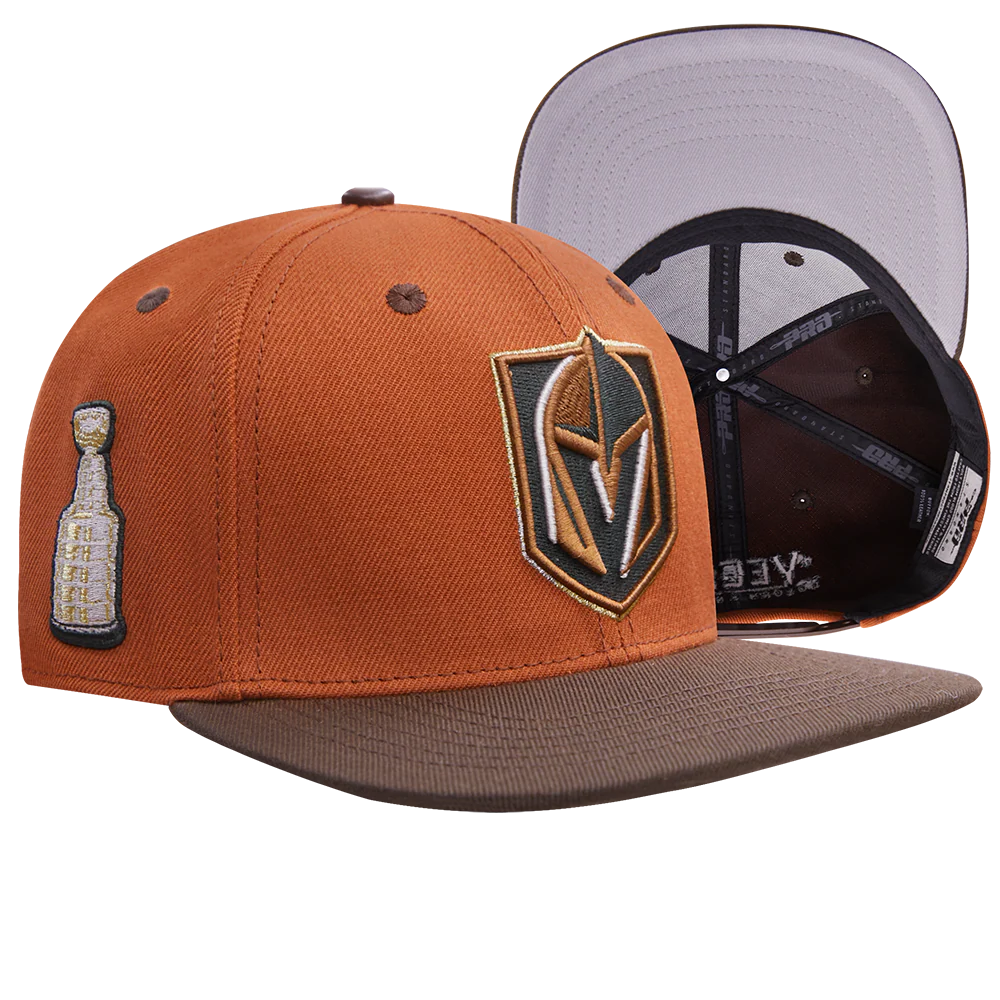 NHL VEGAS GOLDEN KNIGHTS STIVALI 2 TONE COTTON SNAPBACK HAT (RUST/BROWN) - Image 8