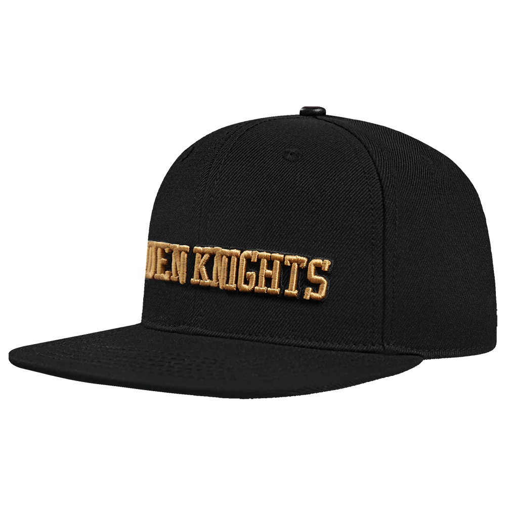 NHL VEGAS GOLDEN KNIGHTS RETRO CLASSIC UNISEX WORDMARK LOGO WOOL SNAPBACK (BLACK) - Image 3