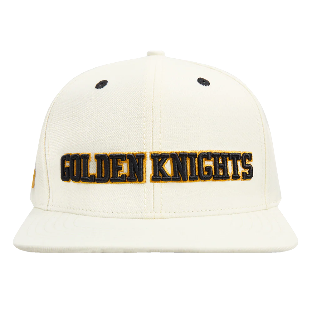 NHL VEGAS GOLDEN KNIGHTS RETRO CLASSIC UNISEX WORDMARK LOGO WOOL SNAPBACK (EGGSHELL)