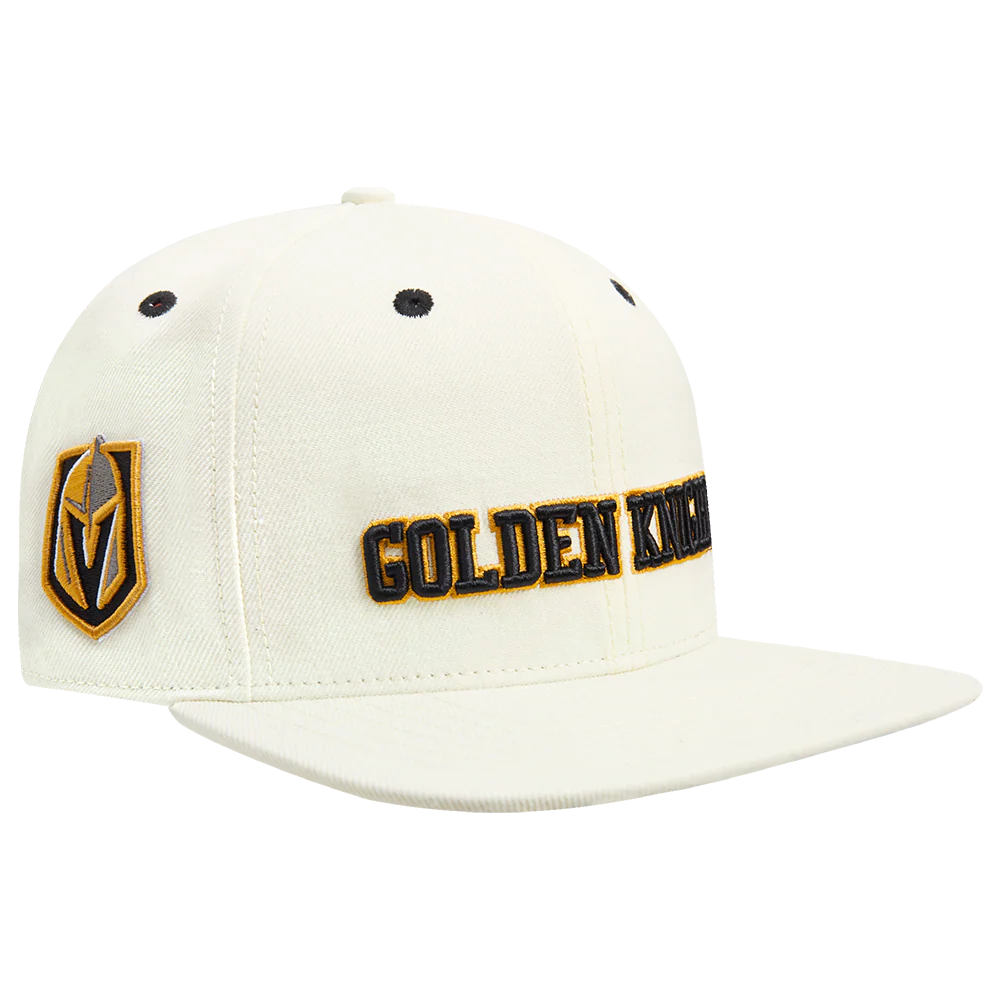 NHL VEGAS GOLDEN KNIGHTS RETRO CLASSIC UNISEX WORDMARK LOGO WOOL SNAPBACK (EGGSHELL) - Image 2