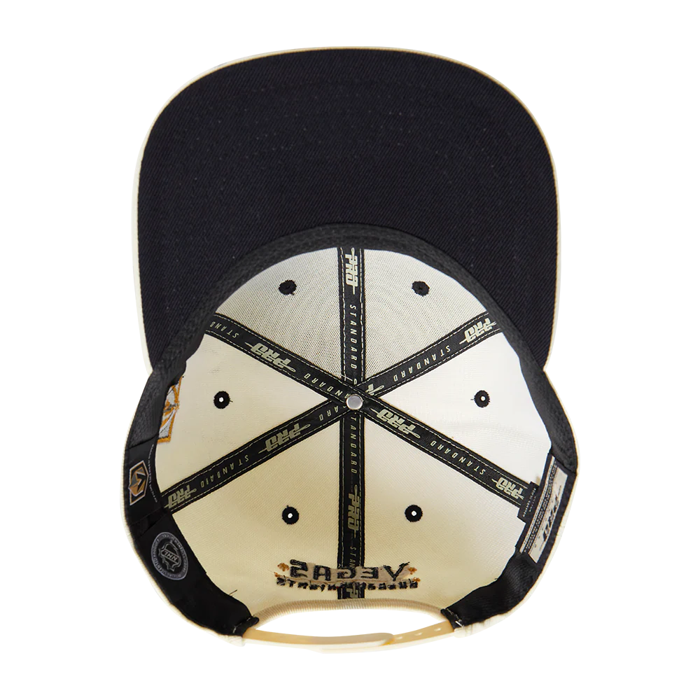 NHL VEGAS GOLDEN KNIGHTS RETRO CLASSIC UNISEX WORDMARK LOGO WOOL SNAPBACK (EGGSHELL) - Image 6