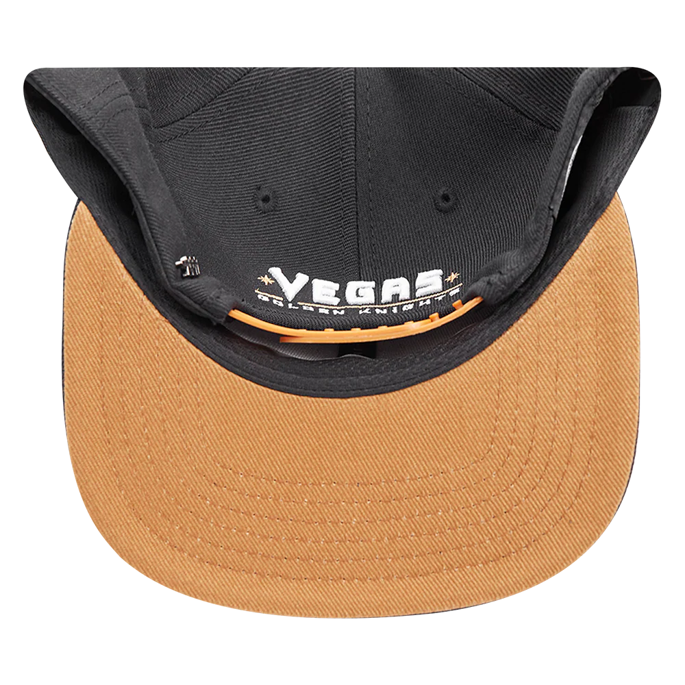 NHL VEGAS GOLDEN KNIGHTS OLD ENGLISH UNISEX 6 PANEL SNAPBACK HAT (BLACK) - Image 7