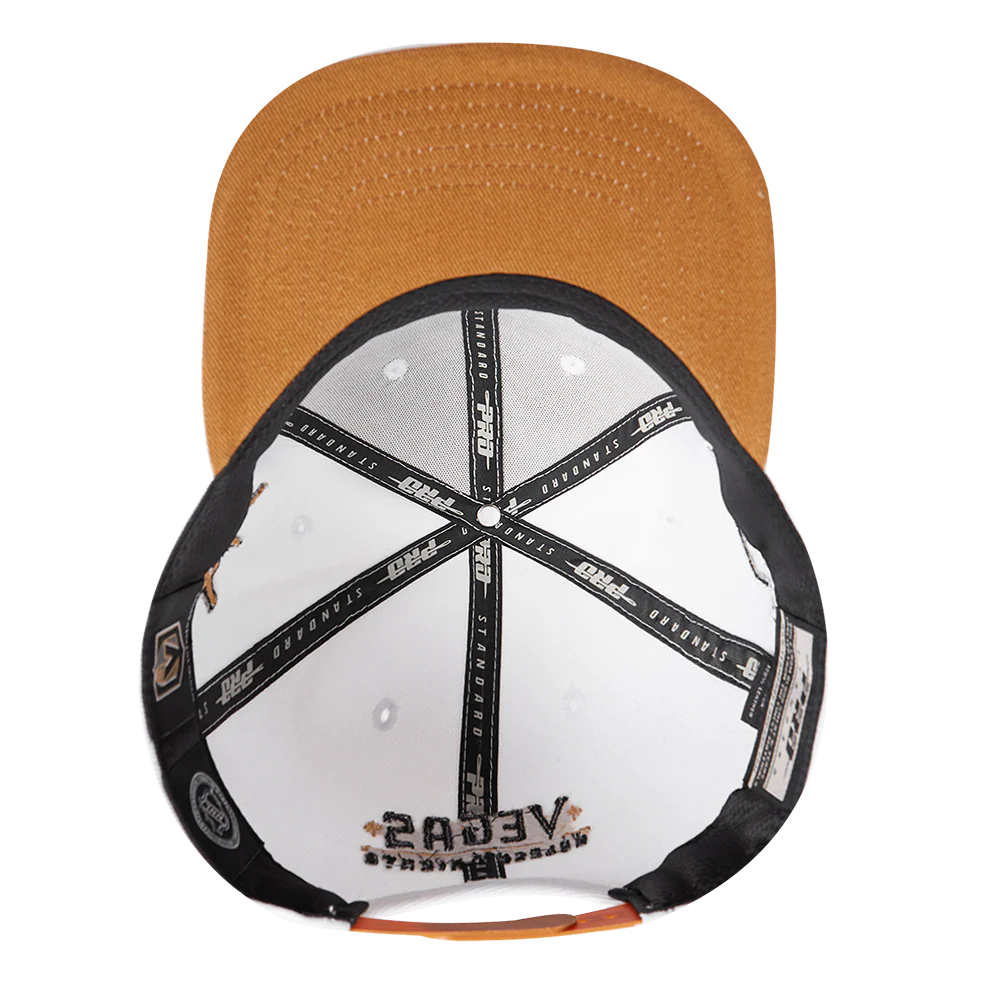 NHL VEGAS GOLDEN KNIGHTS OLD ENGLISH UNISEX 6 PANEL SNAPBACK HAT (WHITE) - Image 6