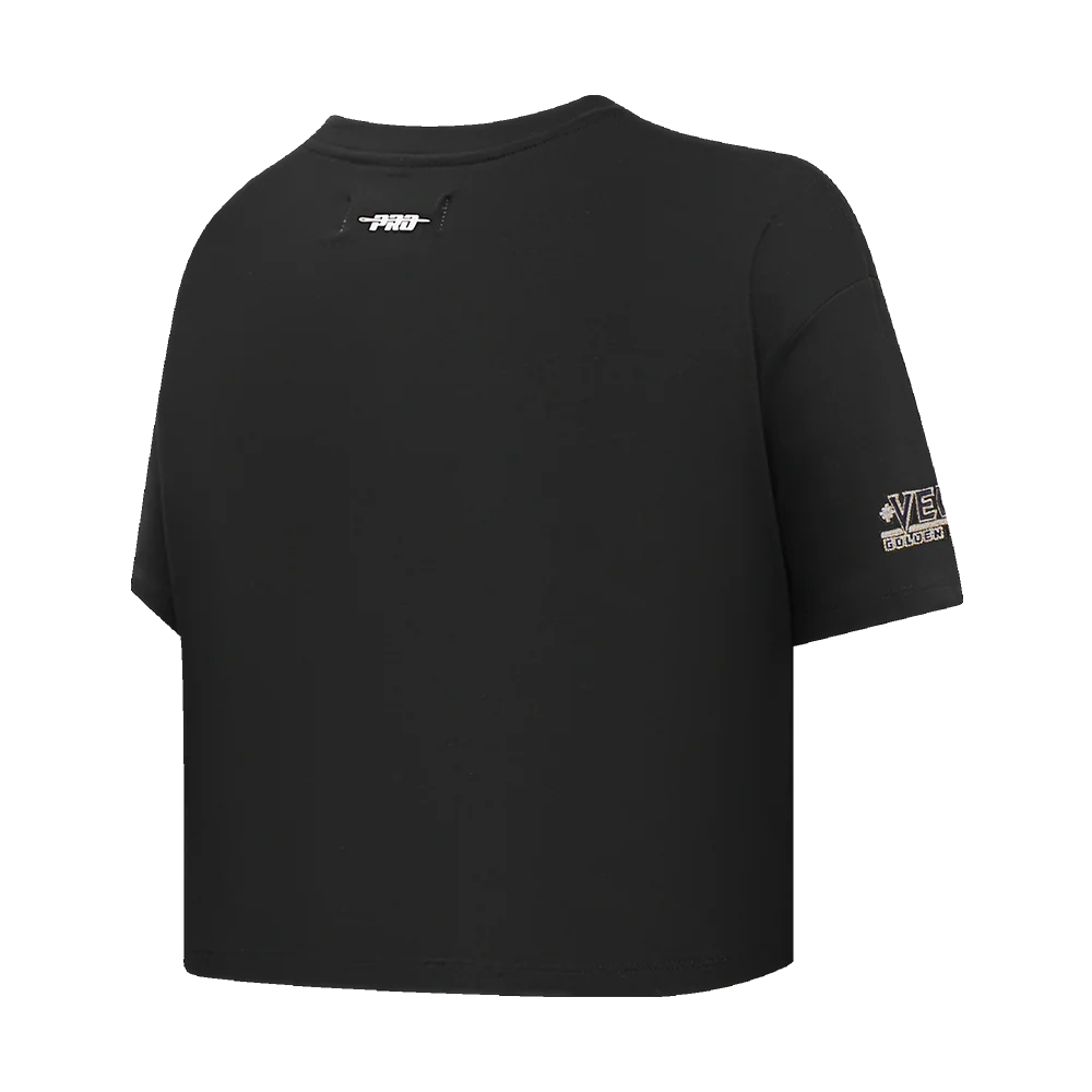 NHL VEGAS GOLDEN KNIGHTS SCRIPT TAIL WOMEN'S SINGLE JERSEY BOXY TEE (BLACK) - Image 10