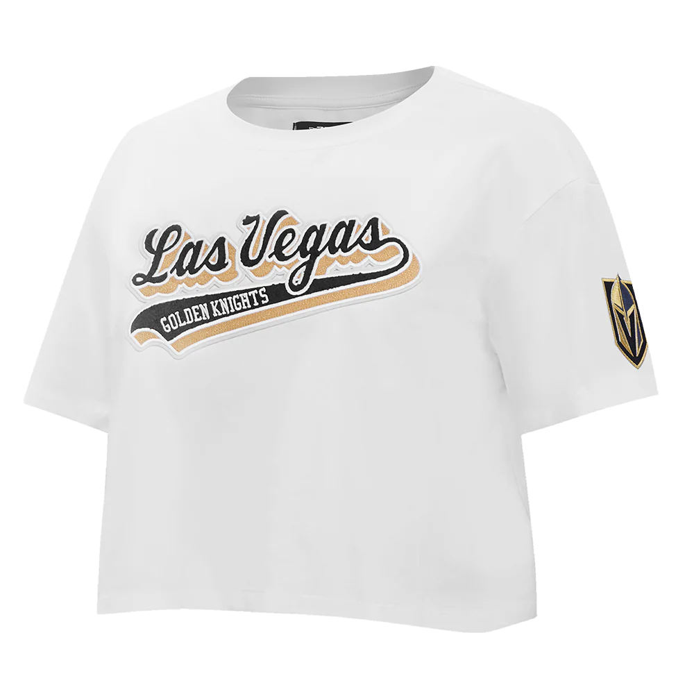 NHL VEGAS GOLDEN KNIGHTS SCRIPT TAIL WOMEN'S SJ BOXY TEE (WHITE) - Image 2