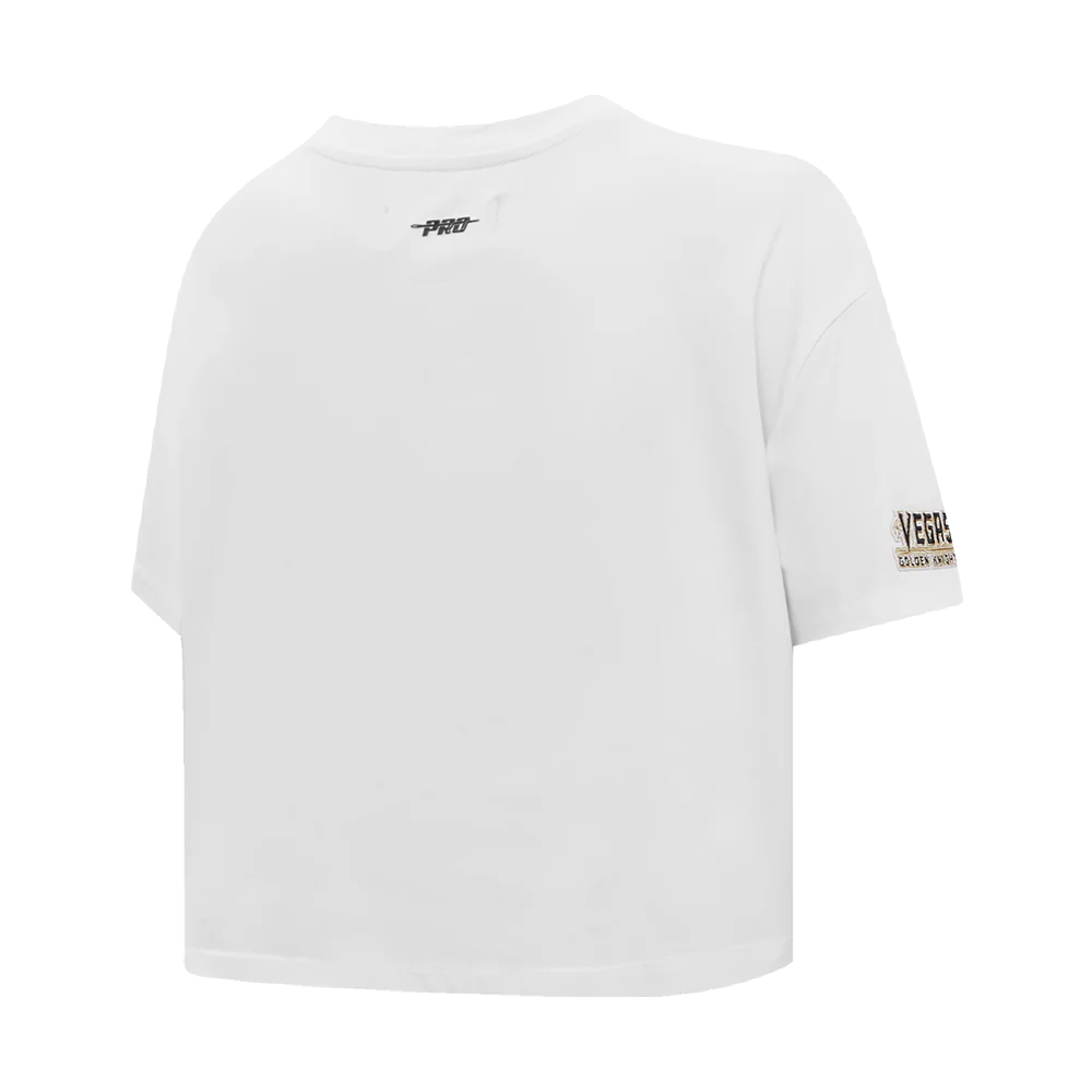 NHL VEGAS GOLDEN KNIGHTS SCRIPT TAIL WOMEN'S SJ BOXY TEE (WHITE) - Image 3