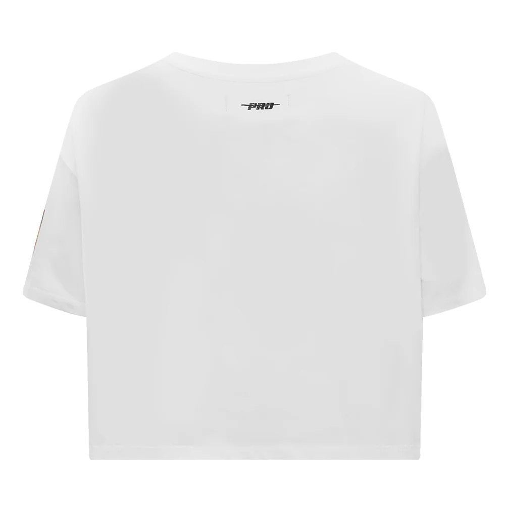 NHL VEGAS GOLDEN KNIGHTS SCRIPT TAIL WOMEN'S SJ BOXY TEE (WHITE) - Image 4
