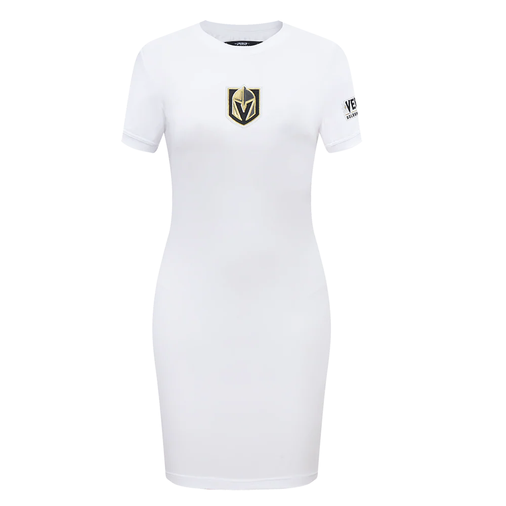 NHL VEGAS GOLDEN KNIGHTS CLASSIC WOMEN'S BODYCON DRESS (WHITE)