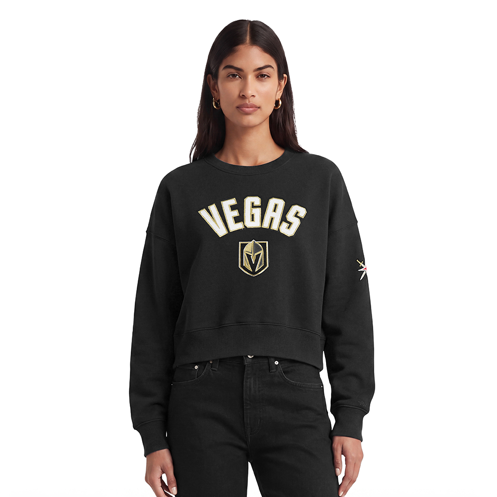 NHL VEGAS GOLDEN KNIGHTS CLASSIC WOMEN'S FLEECE CREWNECK (BLACK)