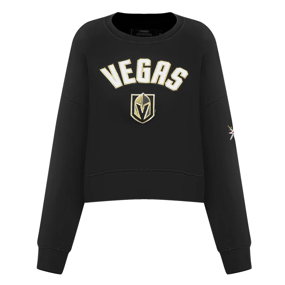 NHL VEGAS GOLDEN KNIGHTS CLASSIC WOMEN'S FLEECE CREWNECK (BLACK) - Image 3