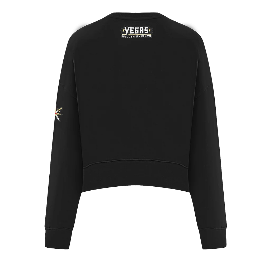 NHL VEGAS GOLDEN KNIGHTS CLASSIC WOMEN'S FLEECE CREWNECK (BLACK) - Image 5